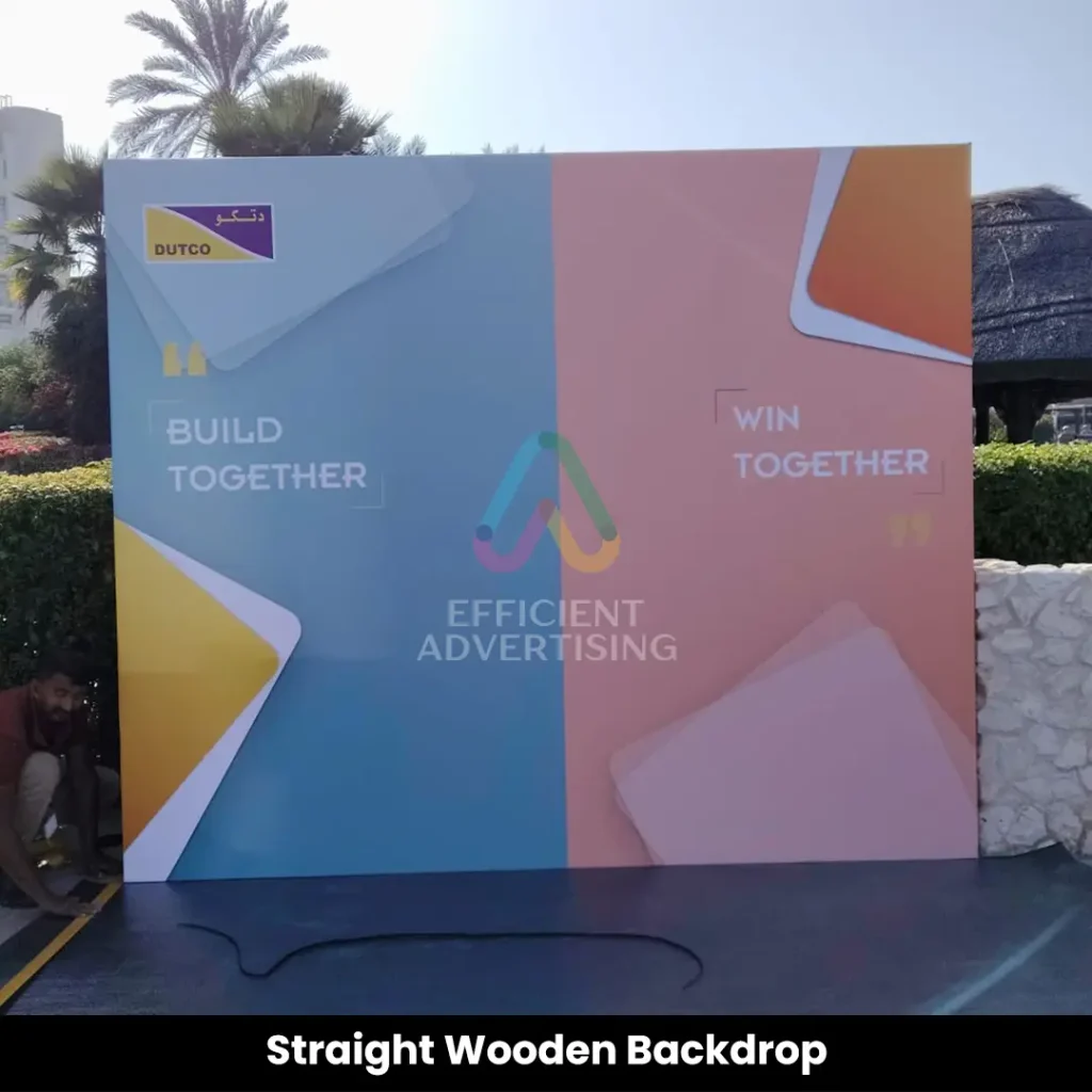 Straight Wooden Backdrop — Efficient Advertising Dubai