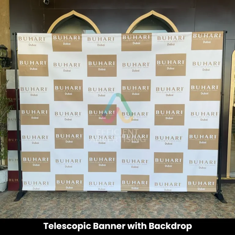 Telescopic Banner with Backdrop Dubai