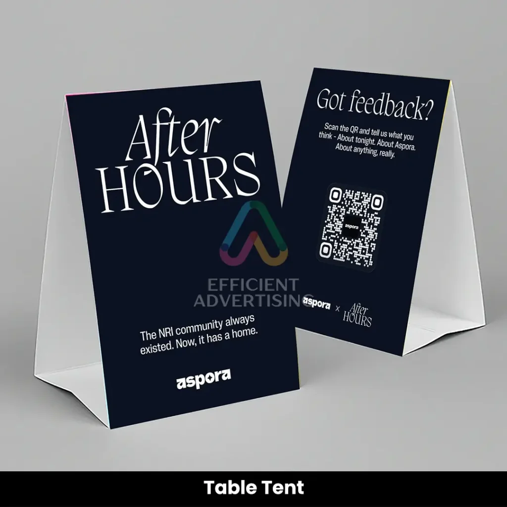 Table Tent — Efficient Advertising Dubai