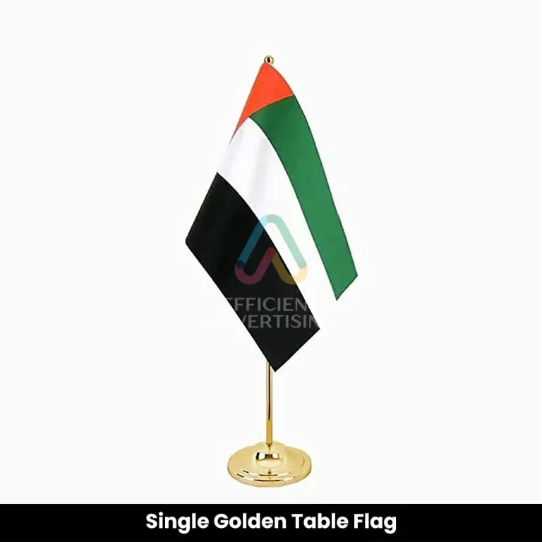 Single Golden Table Flag Dubai