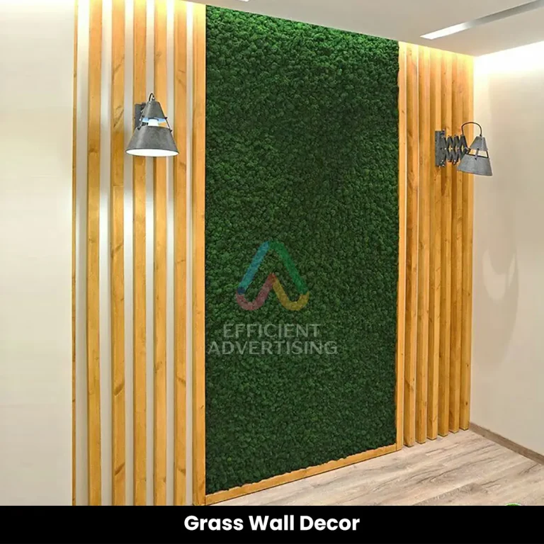 Grass Wall Decor in Office & Retail Branding by Efficient Advertising Dubai