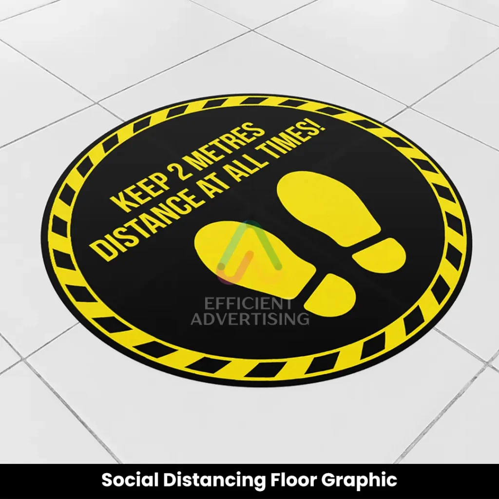 Social Distancing Floor Graphic — Efficient Advertising Dubai