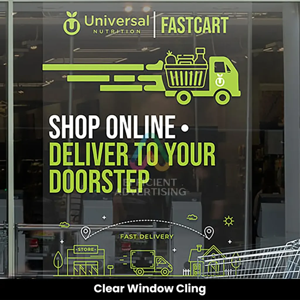 Clear Window Cling — Efficient Advertising Dubai