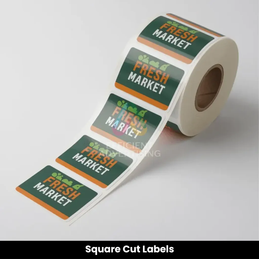 Square Cut Labels — Efficient Advertising Dubai