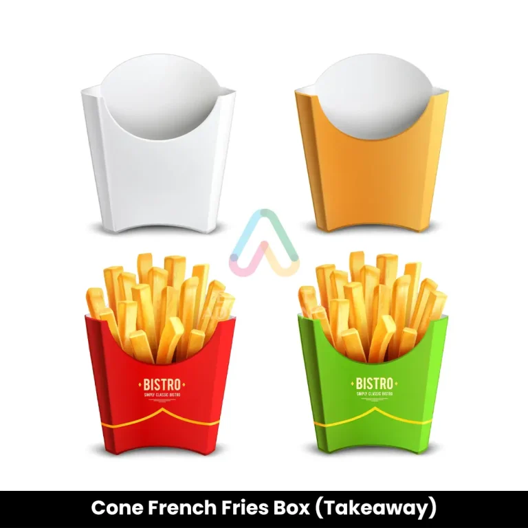 Cone French Fries Box (Takeaway) in Packaging & Labels by Efficient Advertising Dubai