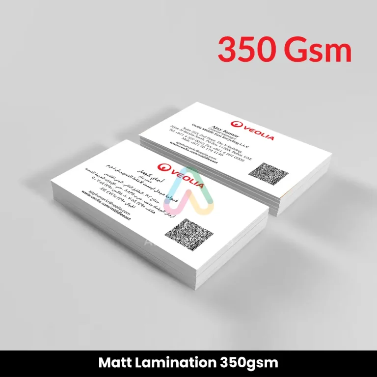 Matt Lamination 350gsm in Business Cards by Efficient Advertising Dubai