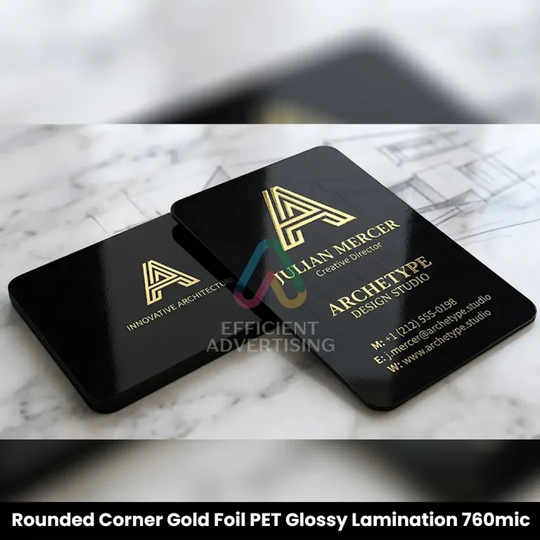 Rounded Corner Gold Foil PET Glossy Lamination 760mic Dubai