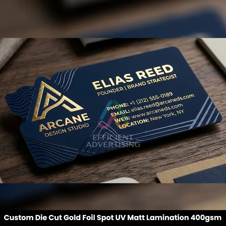 Custom Die Cut Gold Foil Spot UV Matt Lamination 400gsm Dubai