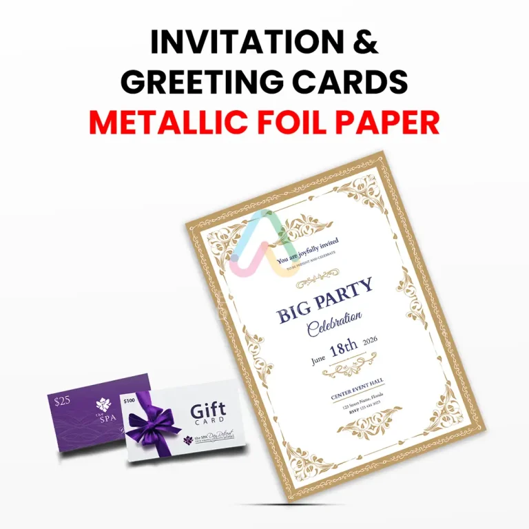 Metallic Foil in Certificates & Invitations by Efficient Advertising Dubai