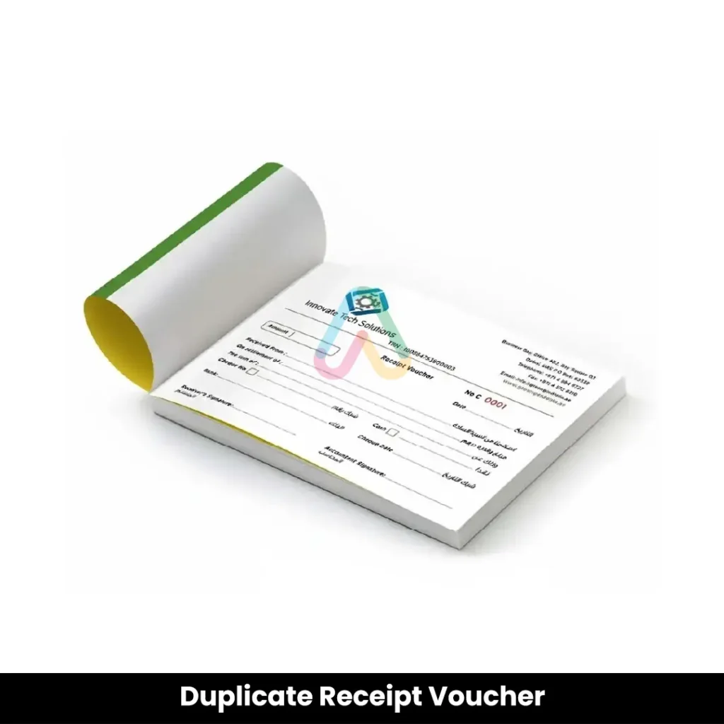 Duplicate Receipt Voucher — Efficient Advertising Dubai