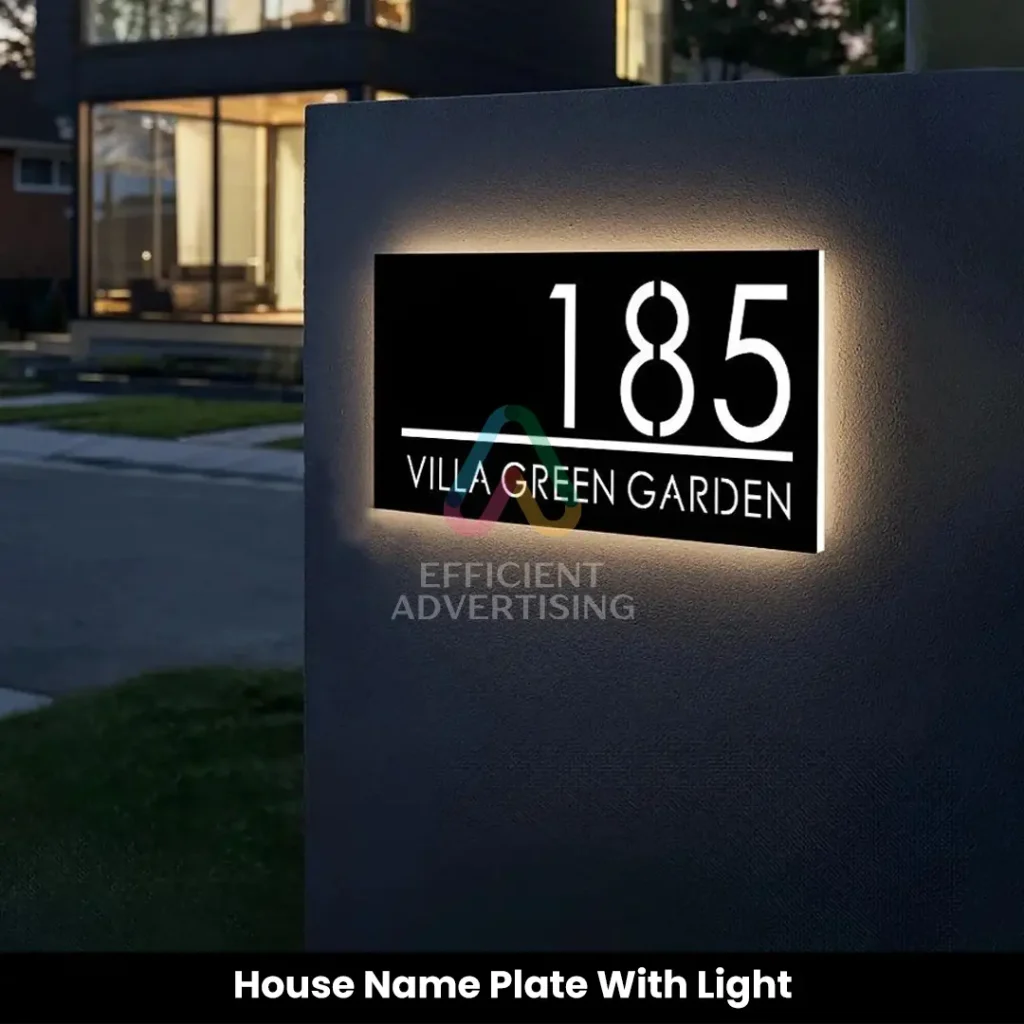 House Name Plate With Light — Efficient Advertising Dubai