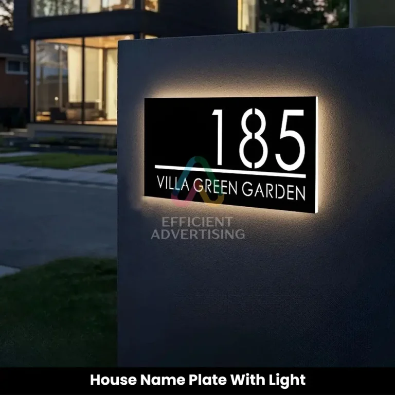 House Name Plate With Light Dubai