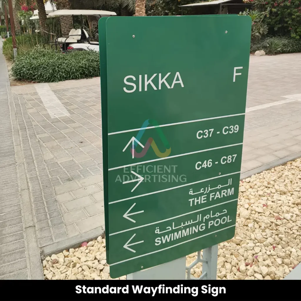 Standard Wayfinding Sign — Efficient Advertising Dubai